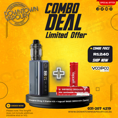 VOOPOO Drag 5 177W Starter Kit Paired with Vapcell 18650 2800mAh 25A Downtown Vapoury