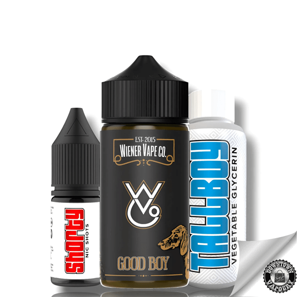 Wiener Vape Good Boy 120ml (Long Fill) 30ml Flavour (R270) / (USP/BP Grade) (R40) / 72mg = 6mg PG: Nicotine (R40) Downtown Vapoury