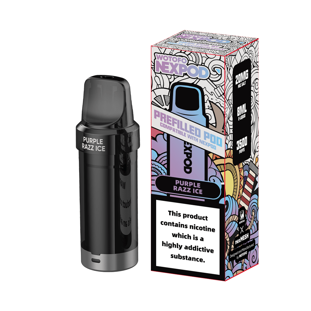WOTOFO NexPod Replacement Flavour Pods 5000puff 2% Purple Razz Ice Downtown Vapoury