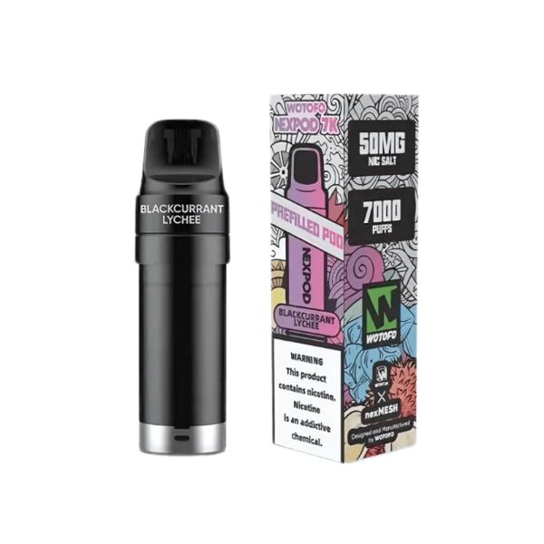 WOTOFO NexPod Replacement Flavour Pods 7000 puff 5% Blackcurrant Lychee Downtown Vapoury