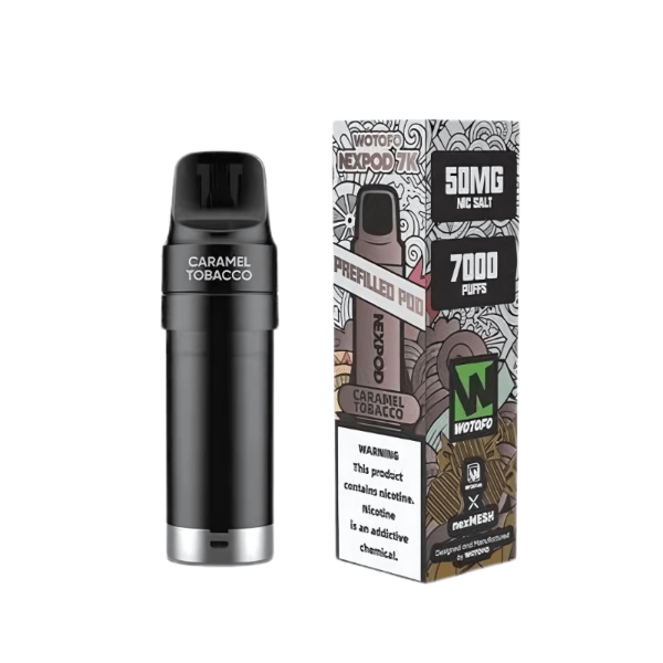 WOTOFO NexPod Replacement Flavour Pods 7000 puff 5% Caramel Tobacco Downtown Vapoury