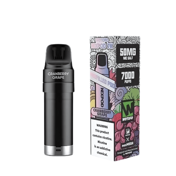 WOTOFO NexPod Replacement Flavour Pods 7000 puff 5% Cranberry Grape Downtown Vapoury