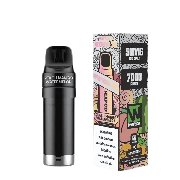 WOTOFO NexPod Replacement Flavour Pods 7000 puff 5% Peach Mango Watermelon Downtown Vapoury