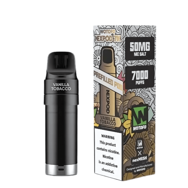 WOTOFO NexPod Replacement Flavour Pods 7000 puff 5% Vanilla Tobacco Downtown Vapoury