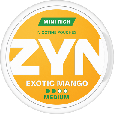 Zyn Exotic Mango Mini Rich Nicotine Pouches (1pc) Medium 3.6mg Downtown Vapoury